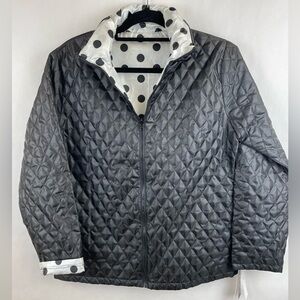 *NWT* Reversible Quilted Zip-Front Jacket Black from O Opera
